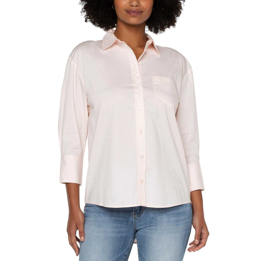 Clothing Liverpool | Pink Oversized Button Down Shirt Spink