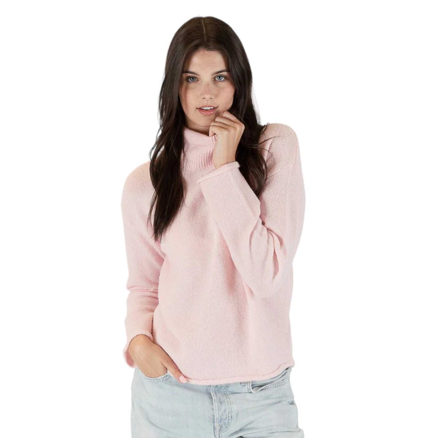 Clothing Lyla u0026 Luxe | Mila Eco Lightweight Mockneck Sweater Pink