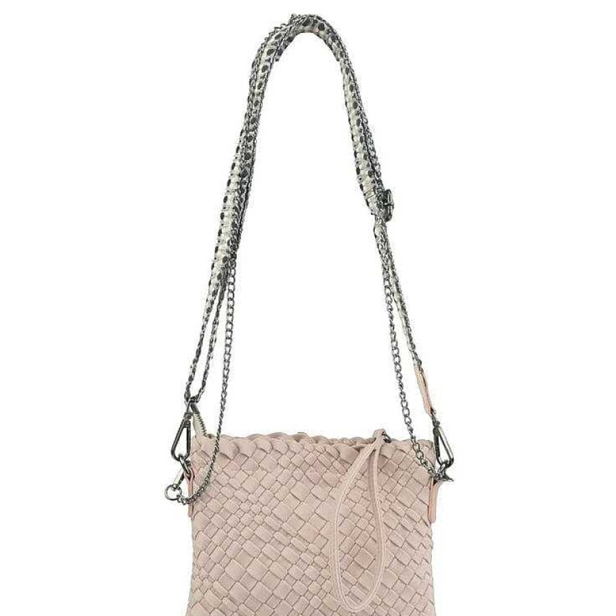 Accessories Prenelove | Charlotte Handwoven Crossbody Bag In Blush Blush Pink