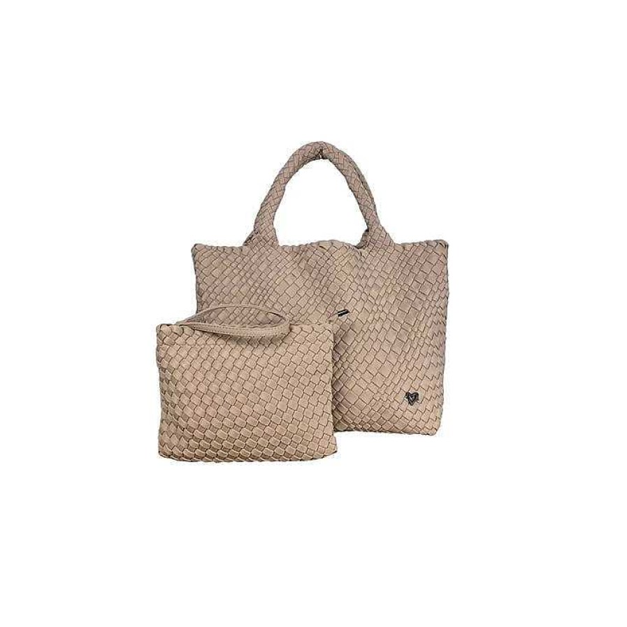 Accessories Prenelove | London Large Woven Tote In Blush Pink