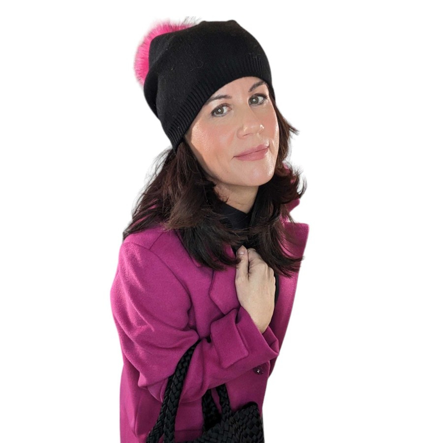 Accessories PNYC | Pnyc Roxy Beanie /Hot Pink Black