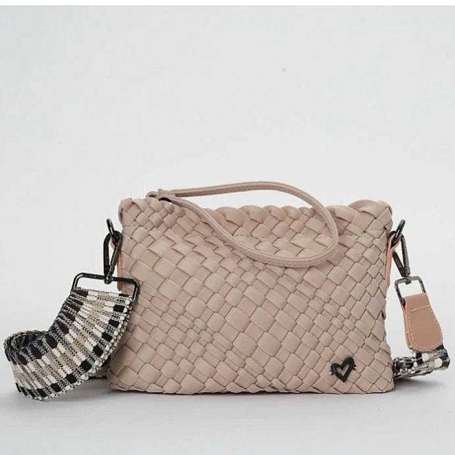 Accessories Prenelove | Charlotte Handwoven Crossbody Bag In Blush Blush Pink