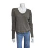 Clothing Bobi | Waffle Scoop/V-Neck Long Sleeve Top In Olive Tree