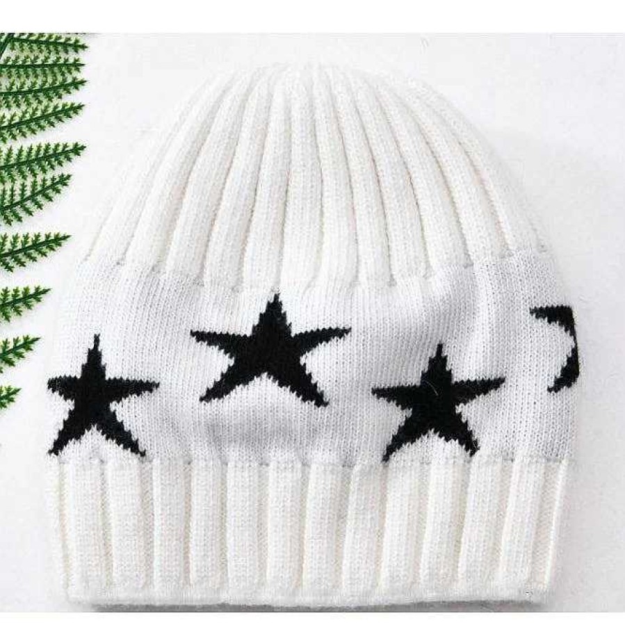 Accessories PNYC | Pnyc Kelly Toque- Off White/Black Stars Off White With Black Stars