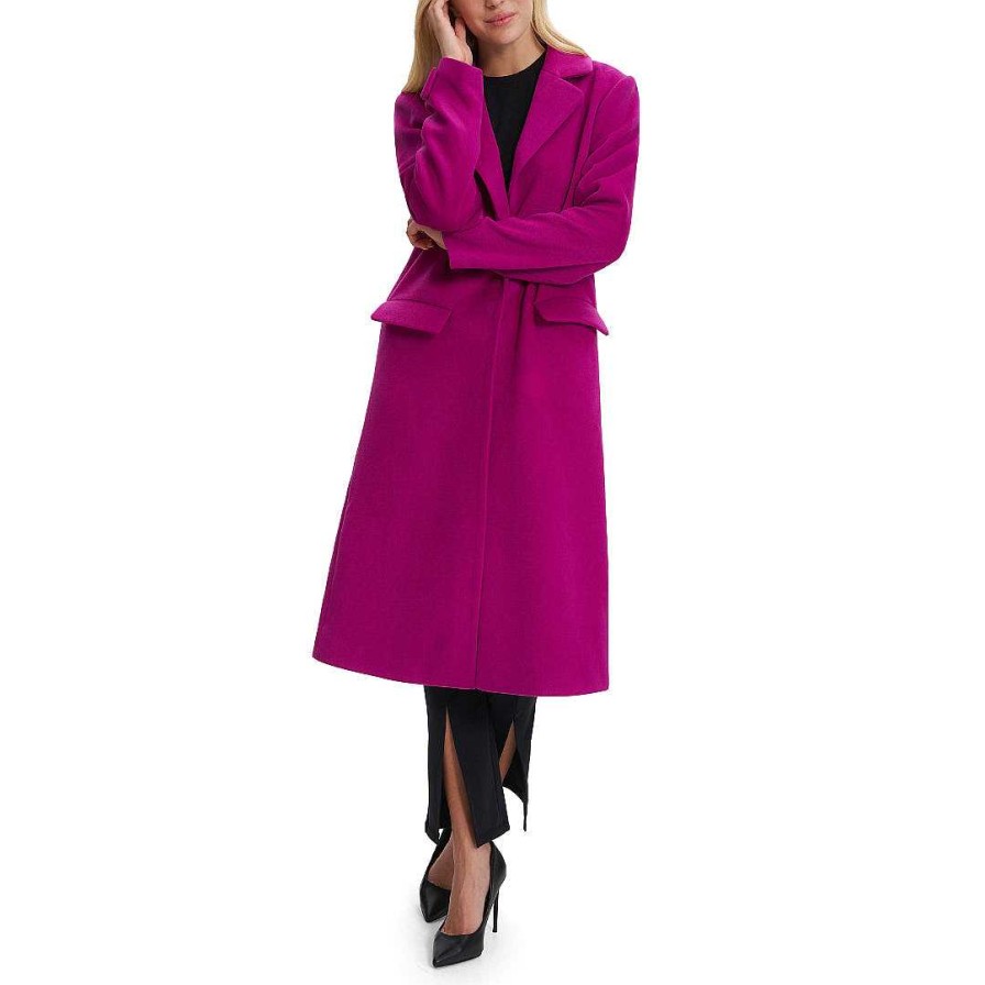 Clothing Noize | Agata Long Vegan Wool Peacoat (Orchid/Fuschia)