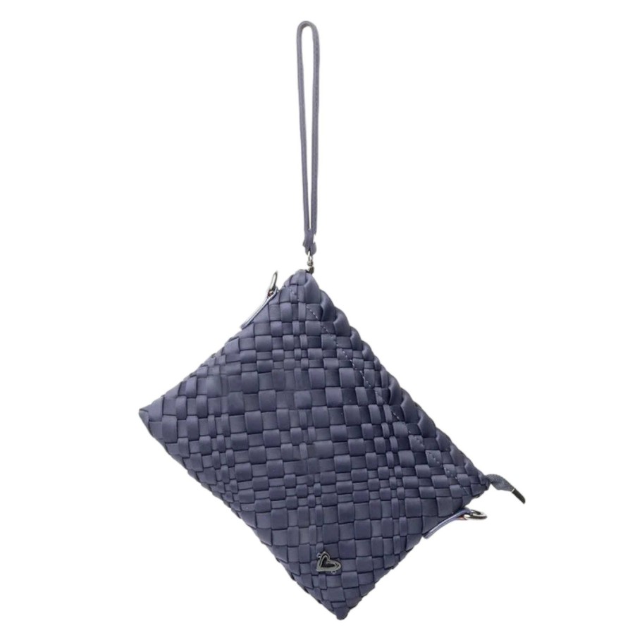 Accessories Prenelove | Charlotte Handwoven Crossbody Bag In Navy