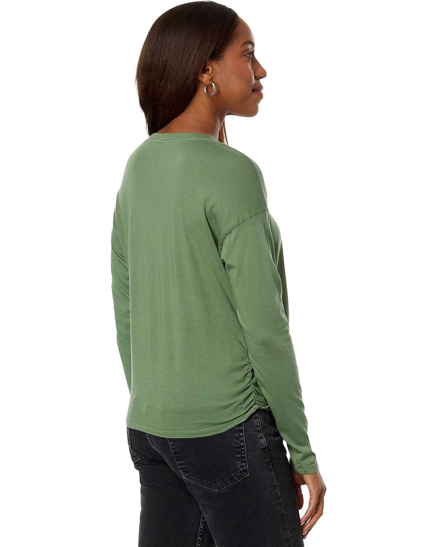 Clothing Bobi | Knot Front Detail Long Sleeve Top In Sprout