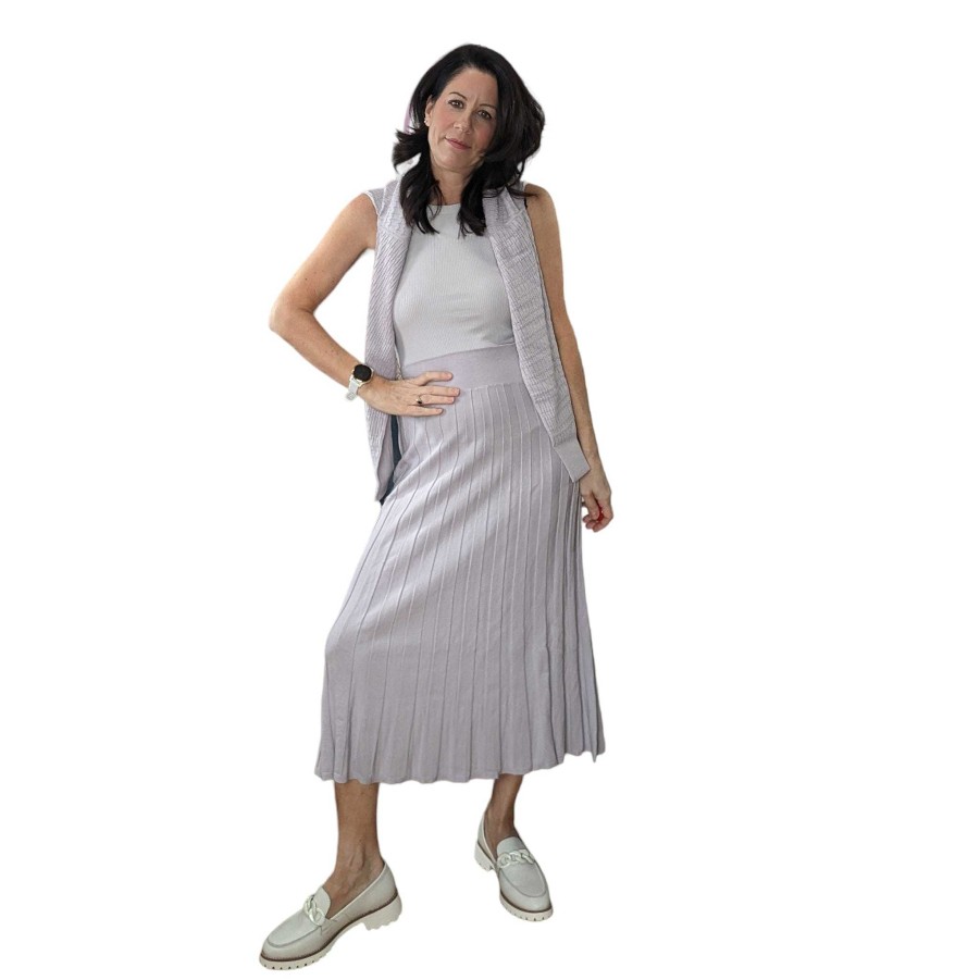 Clothing Paper Label | Kelly Wide Ribbed Skirt Lilac Marble