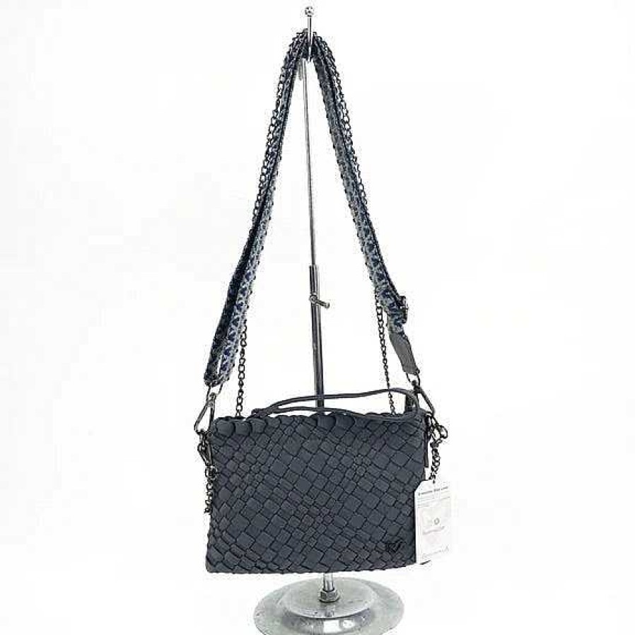 Accessories Prenelove | Charlotte Handwoven Crossbody Bag In Charcoal