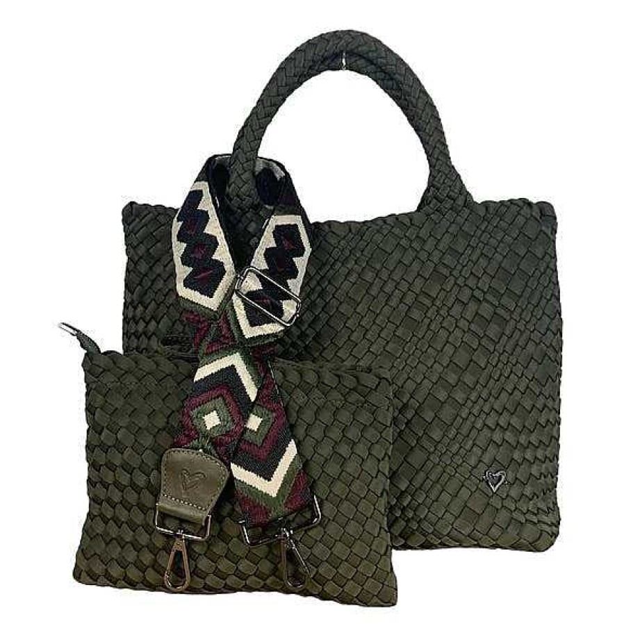 Accessories Prenelove | London Large Woven Tote (2.0) Olive