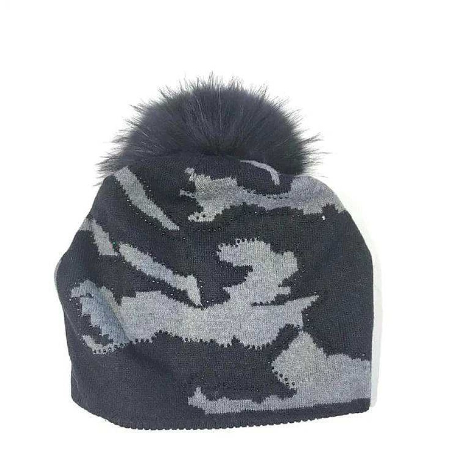 Accessories Prenelove | Pnyc Camo Beanie Charcoal/Black