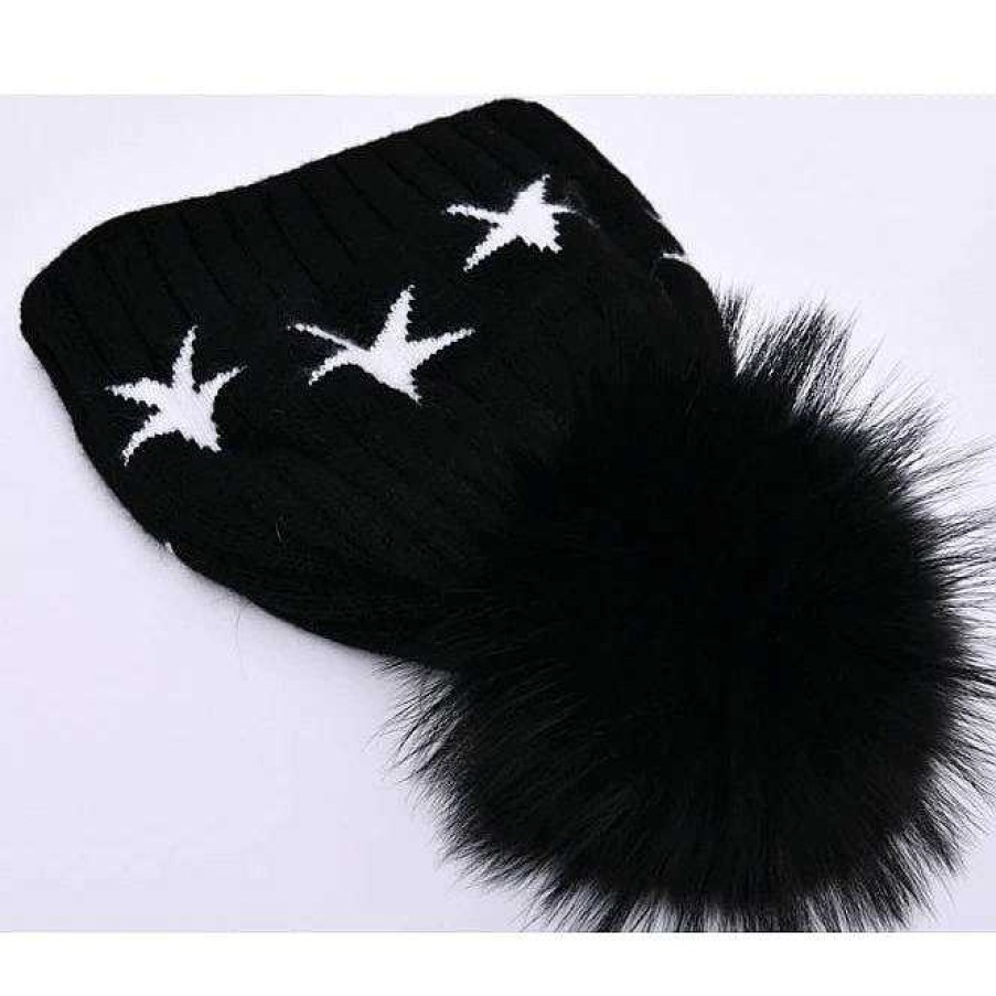 Accessories PNYC | Pnyc Kelly Toque- Black/ White Stars Black With White Stars