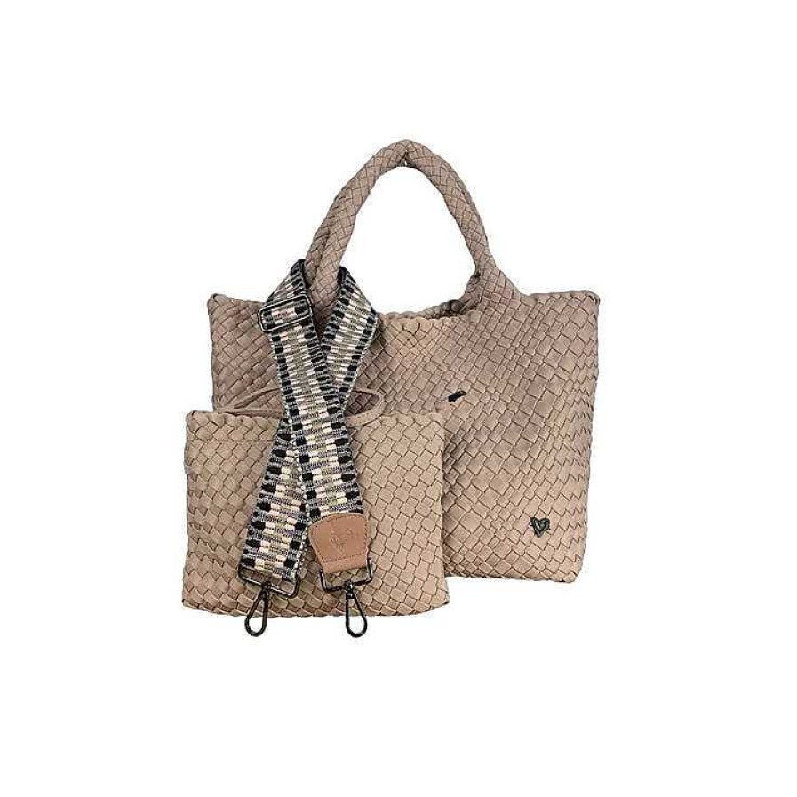 Accessories Prenelove | London Large Woven Tote In Blush Pink