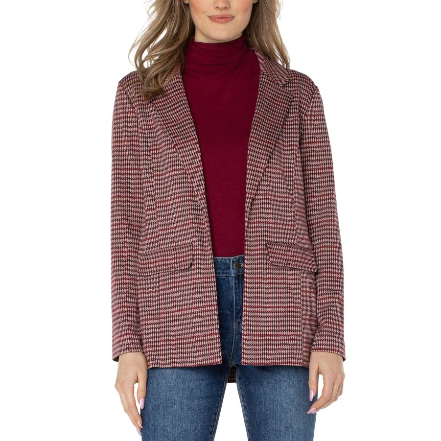 Clothing Liverpool | Houndstooth Boyfriend Blazer With Princess Darts