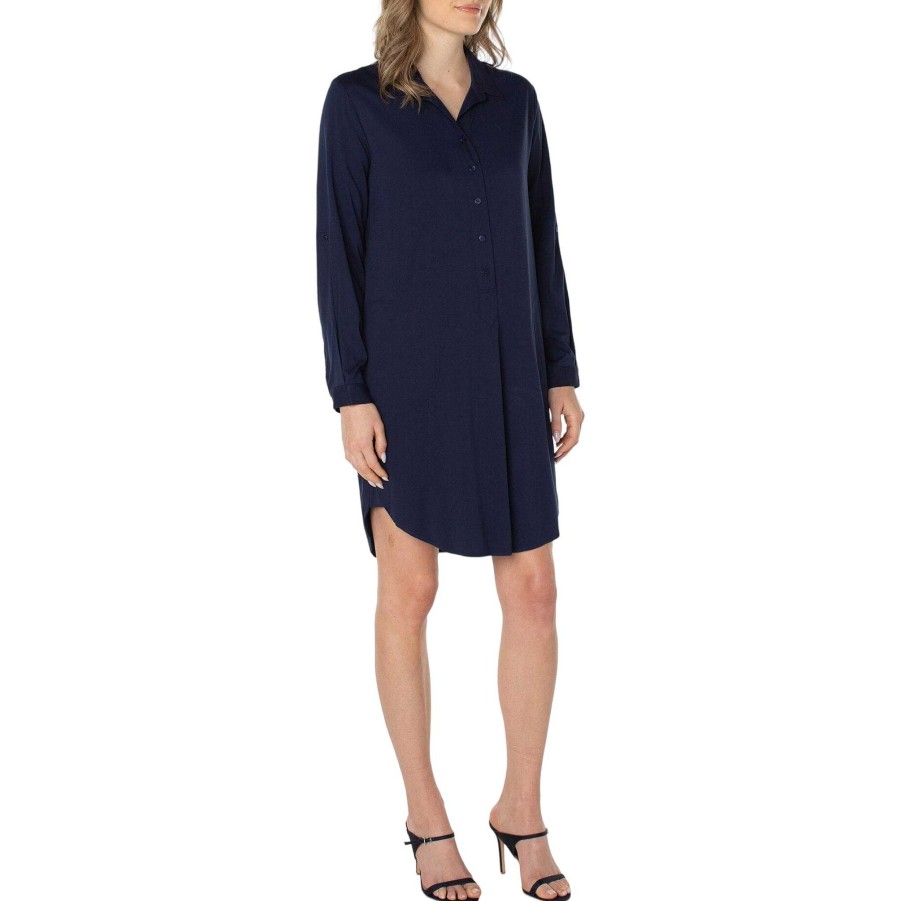 Clothing Liverpool | Popover Shirt Dress Navy